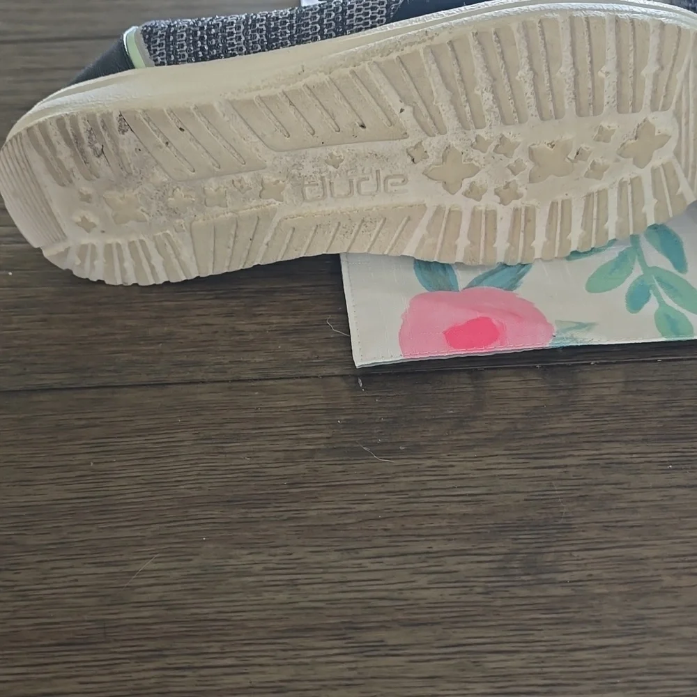 Hey Dude Black and White Slip On Shoes - Picture 2 of 4